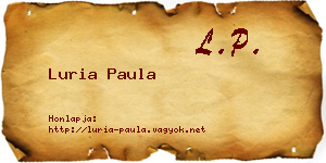 Luria Paula névjegykártya